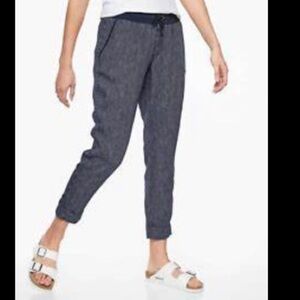 Athleta Stripe Bali Linen Ankle pants